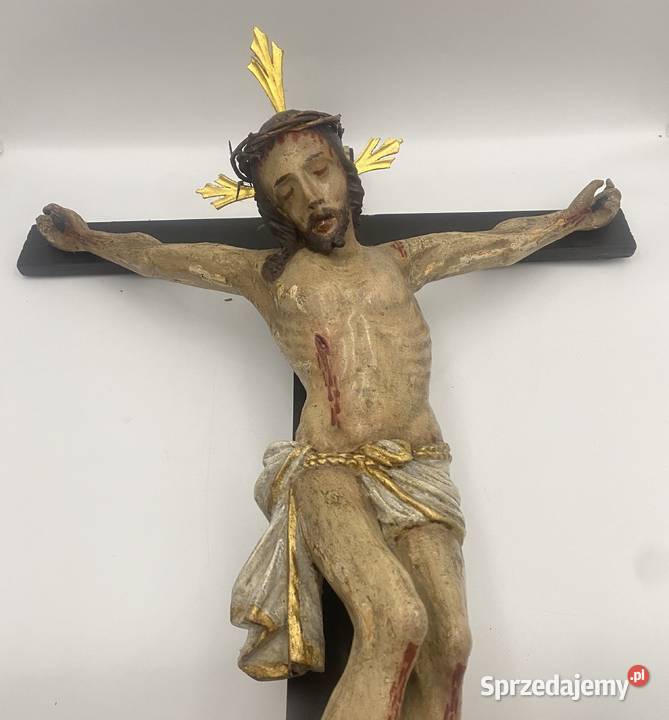 Krucyfiks Jezus na krzyżu rzeźba 100 Antyki Poznań