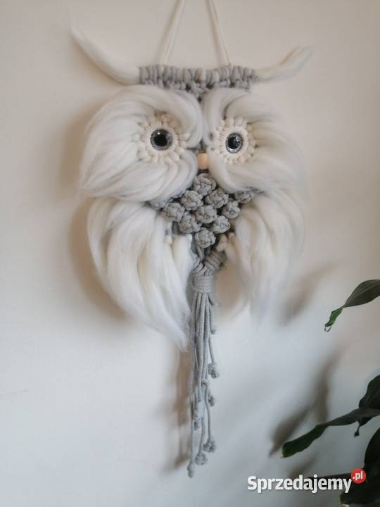 Sowa ze sznurka makrama rękodzieło
