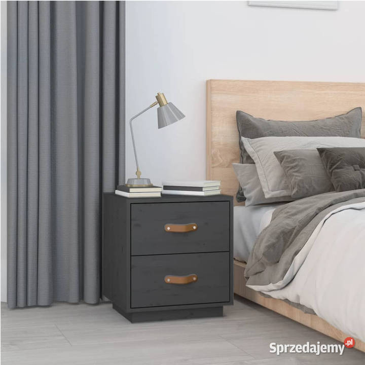 Szafka nocna szara 40x34x45 lite drewno sosnowe Warszawa