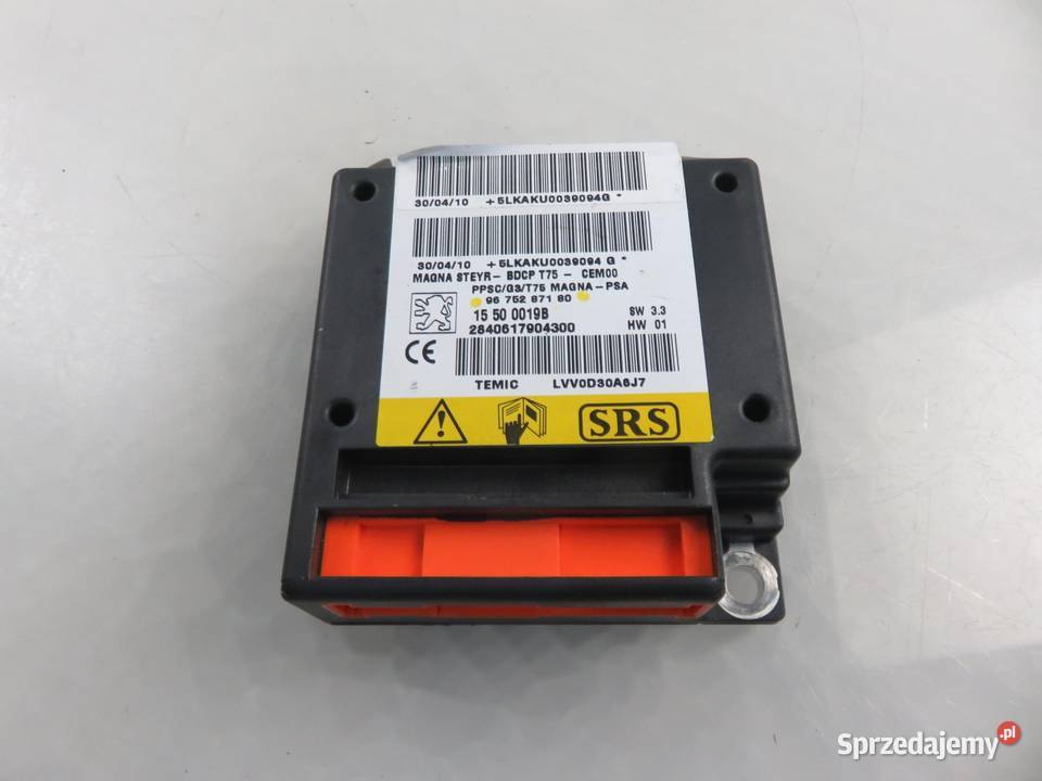 MODUŁ AIRBAG PEUGEOT RCZ 9675287180 Skrzynki bezpieczników sprzedam