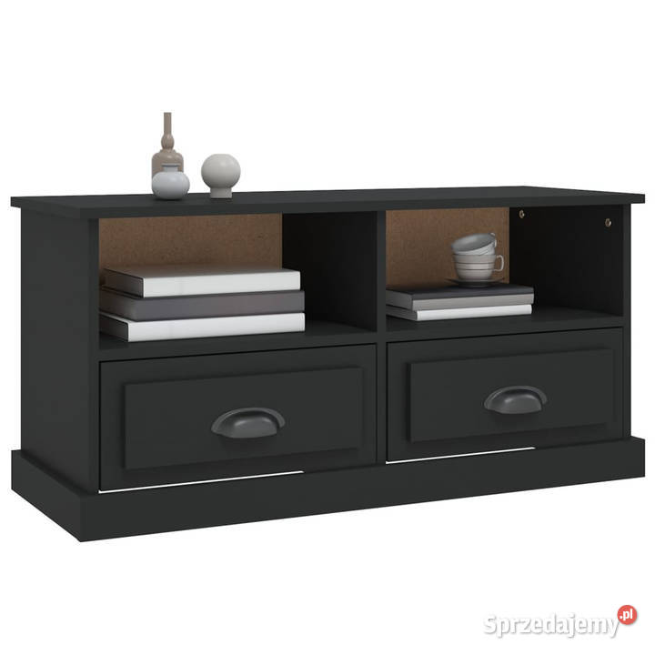 Szafka pod TV czarna 93x355x45 materiał