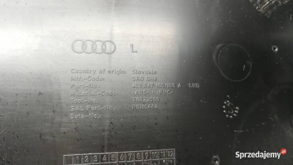 BOCZEK DRZWI LEWY PRZÓD AUDI Q7 ALCANTARA 4L1 Przystajń
