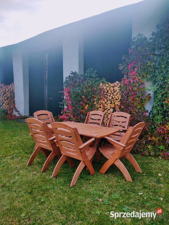 Meble ogrodowe drewniane składane typ X lamel 9 śląskie Kalety