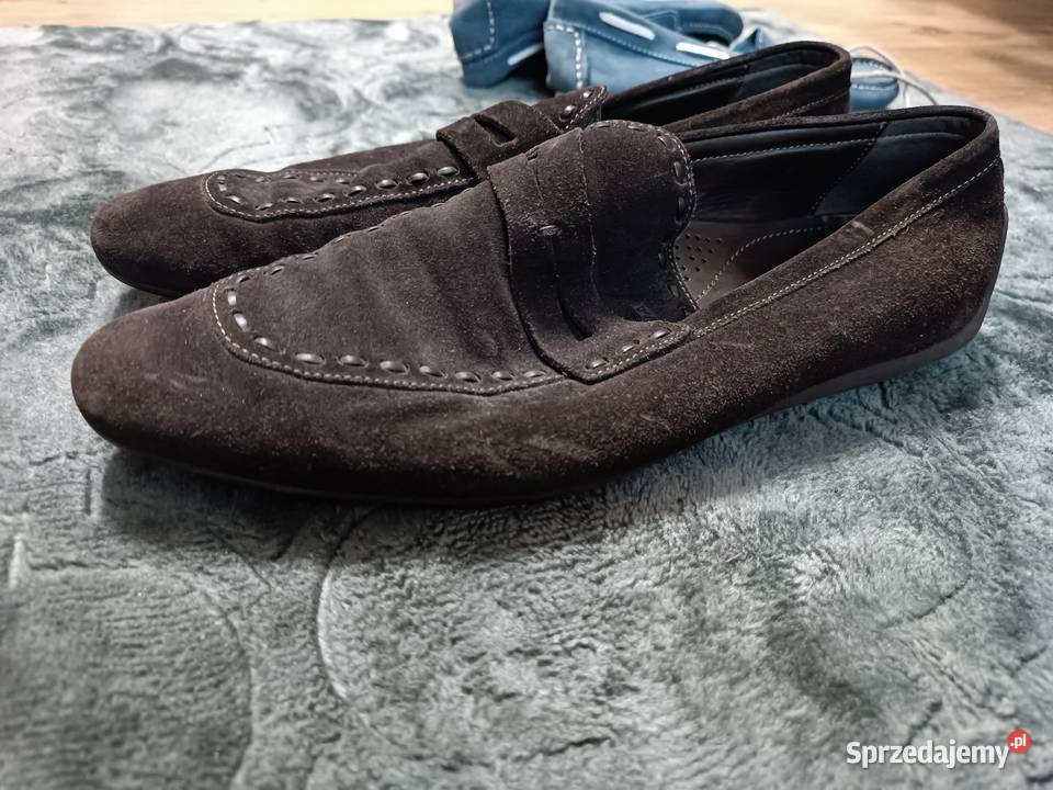 Ermenegildo Zegna loafersy zamszowe Made in śląskie Katowice