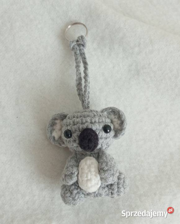 Miś koala wykonany na szydełku brelok zawieszka łódzkie Łask