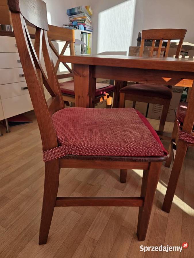 Drewniany stół jadalniany i 5 krzeseł dolnośląskie Wrocław sprzedam