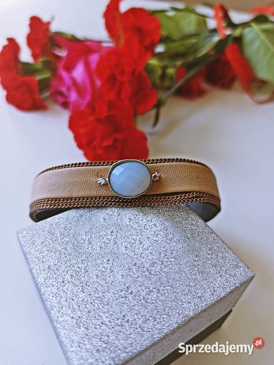 Bransolety opal mleczny skórka ekologiczna Warszawa sprzedam