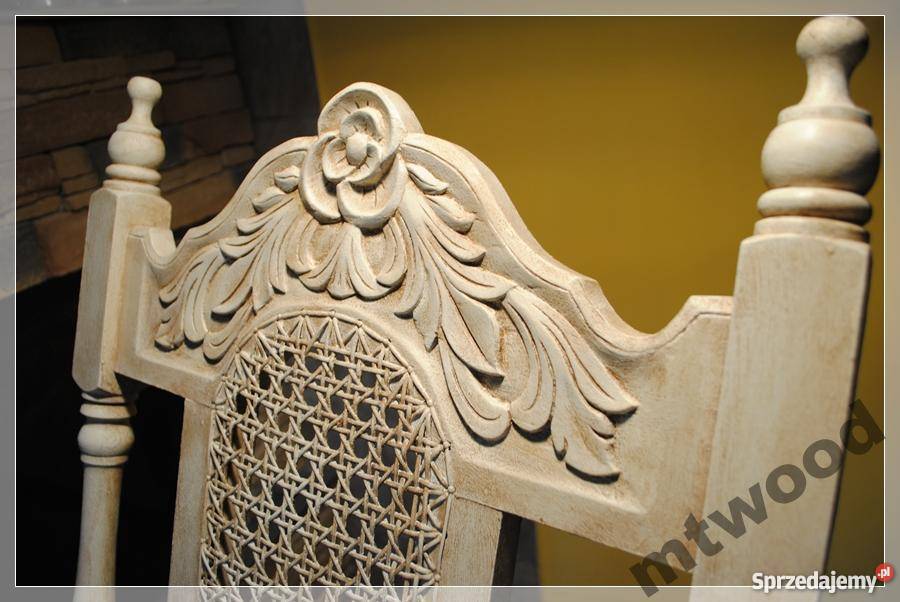 Fotel bujany stylizowany vintage drewniany Szczecin