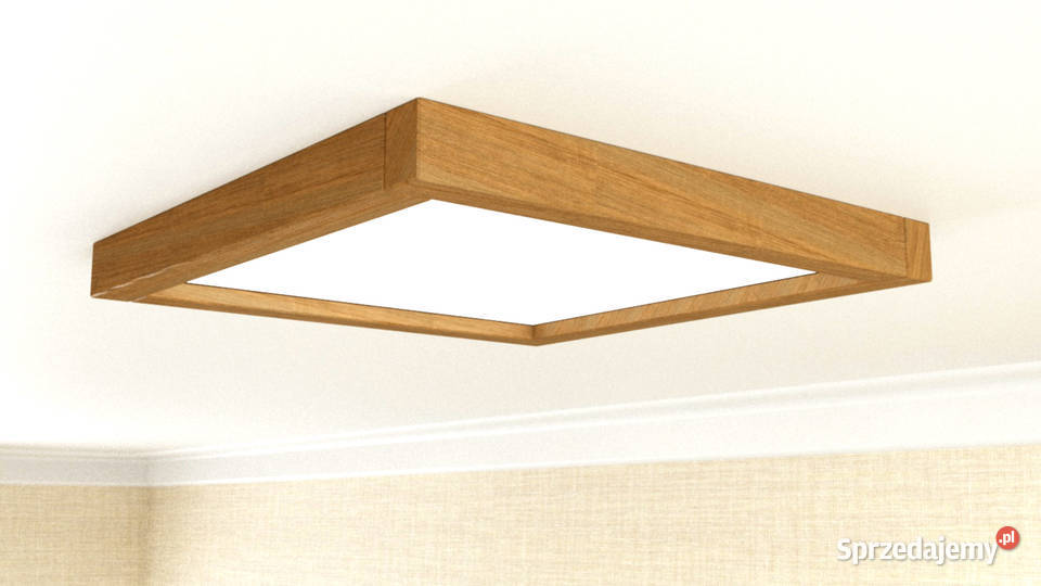 Lampa sufitowa LED oprawa z naturalnego drewna Białystok