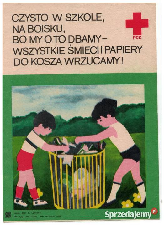Plakat PCK PRL oryginalny 1984 B Cybulska Unikat Rzeszów