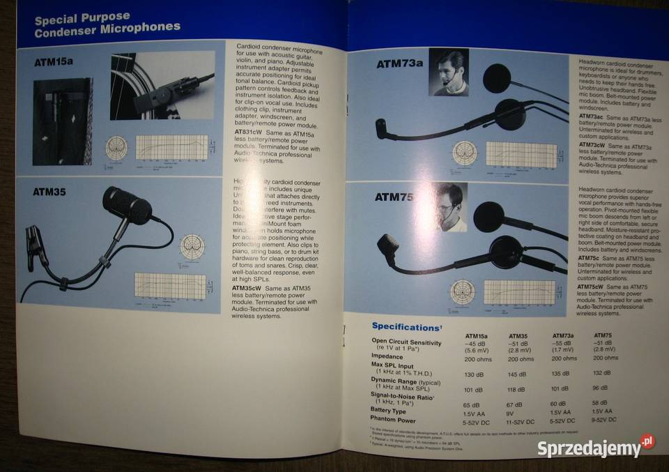 AudioTechnica microphones catalogs brochures Kultura i Rozrywka Kępice