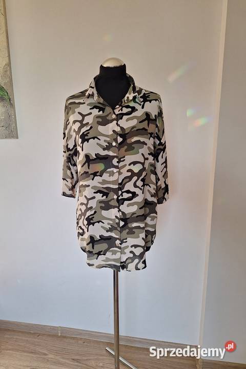 Śliczna bluzka moro khaki lekka zwiewna z Kraków