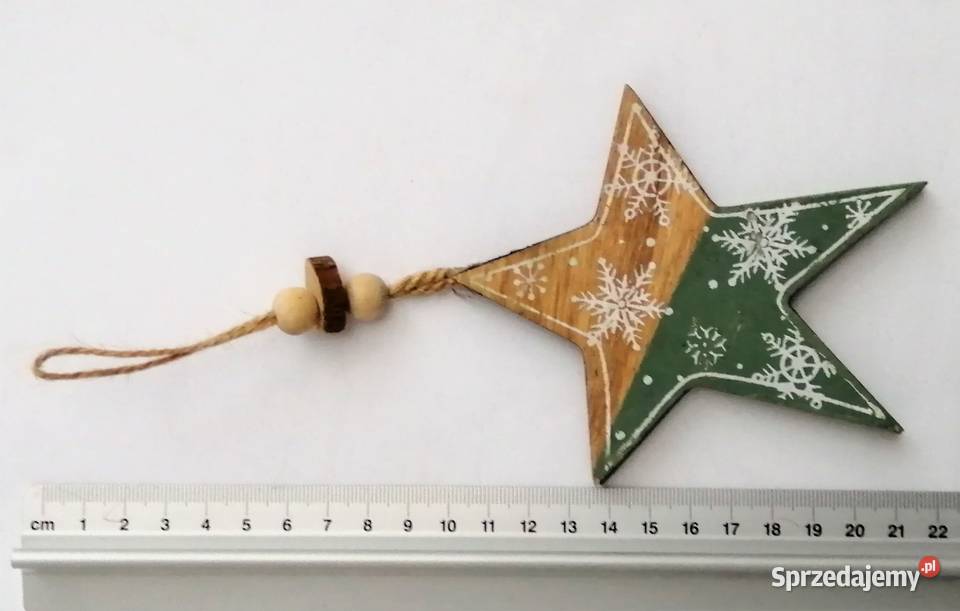 Gwiazdka drewniana zawieszka świąteczna beżowy Lublin