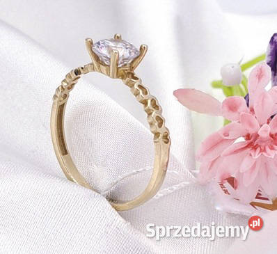 Pierścionek r14 Złoty pr333 z jednym kamieniem złote