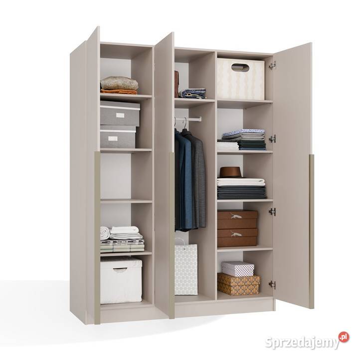 Szafa SENSO 3D 150 3 drzwi złote uchwyty