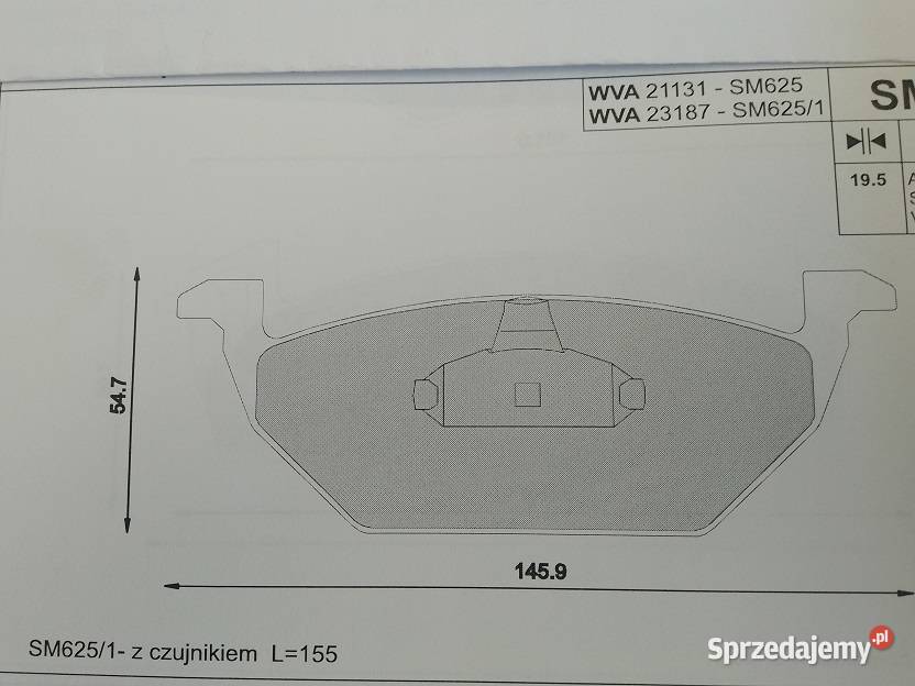 SM625 Klocki hamulcowe kpl przód AUDI A2 A3 SEAT Olsztyn