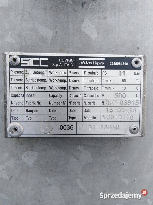 Sprężarka ATLAS COPCO GA10FF 11KW S010914 Wilków