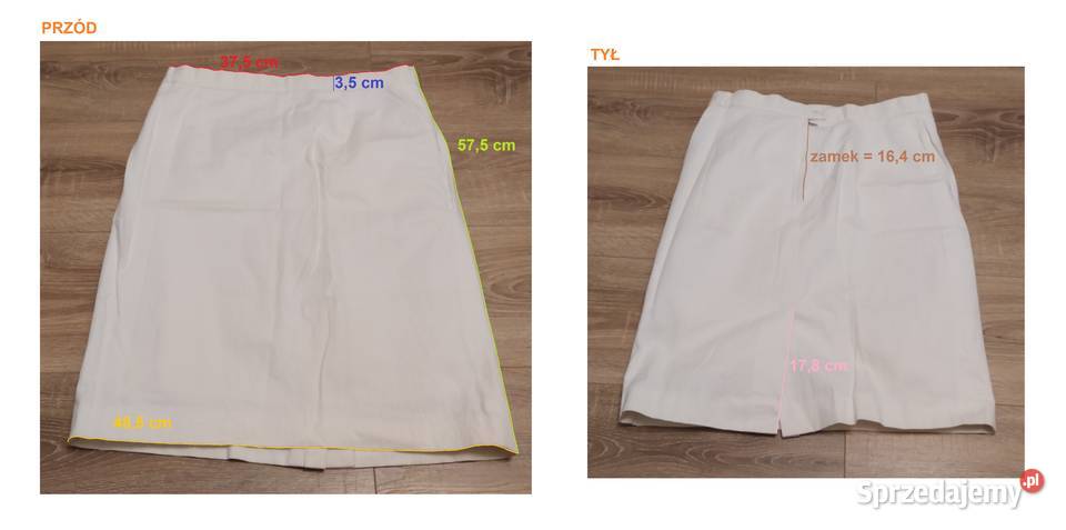 Spódnica damska ROZPOREK biała Hajnówka