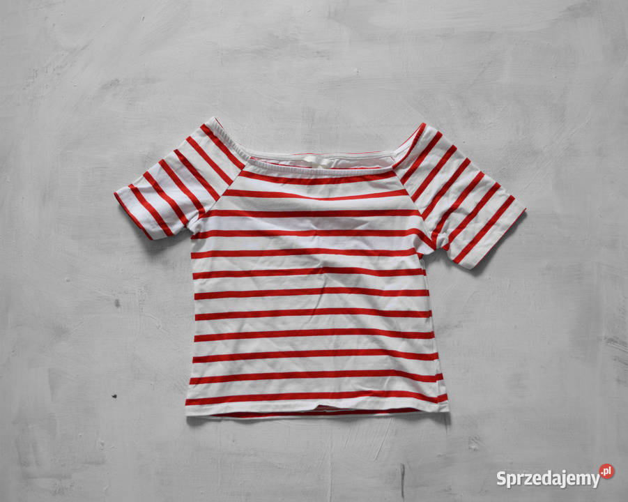 crop top krótka bluzka w paski hm S 36 Warszawa