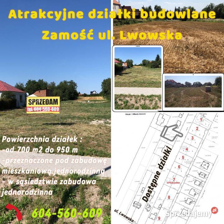 Działki budowlane Zamość Lwowska sprzedam