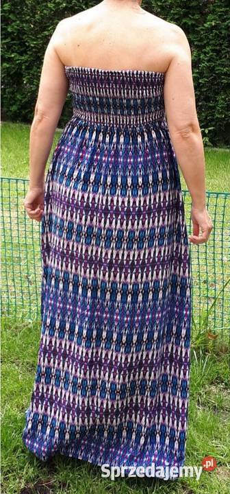 Sukienka Look M 38 biała fioletowe niebieskie Warszawa