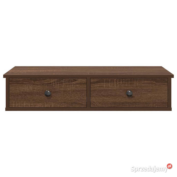 Półka ścienna z szufladami brązowy dąb 80x31x17 mazowieckie Warszawa