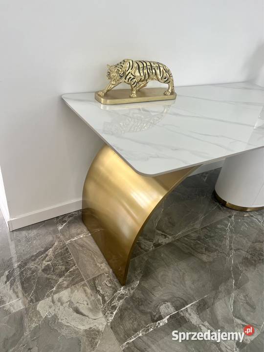 Biało złote biurko ze stali nierdzewnej Mediolan małopolskie Golkowice