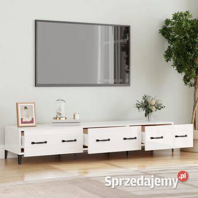 vidaXL Szafka pod TV wysoki połysk biała mazowieckie Warszawa