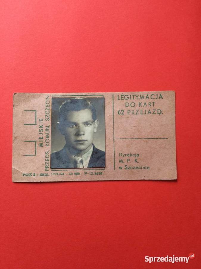 2544 Legitymacja MPK Szczecin sprzedam