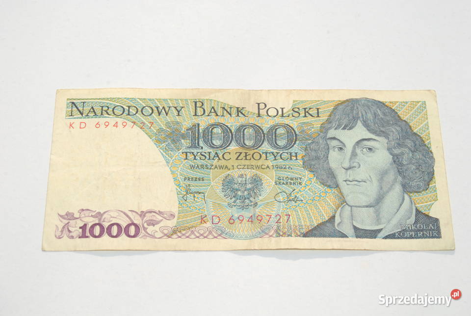 Stary banknot 1000 złotych Kopernik 1982 antyk Cieszyn