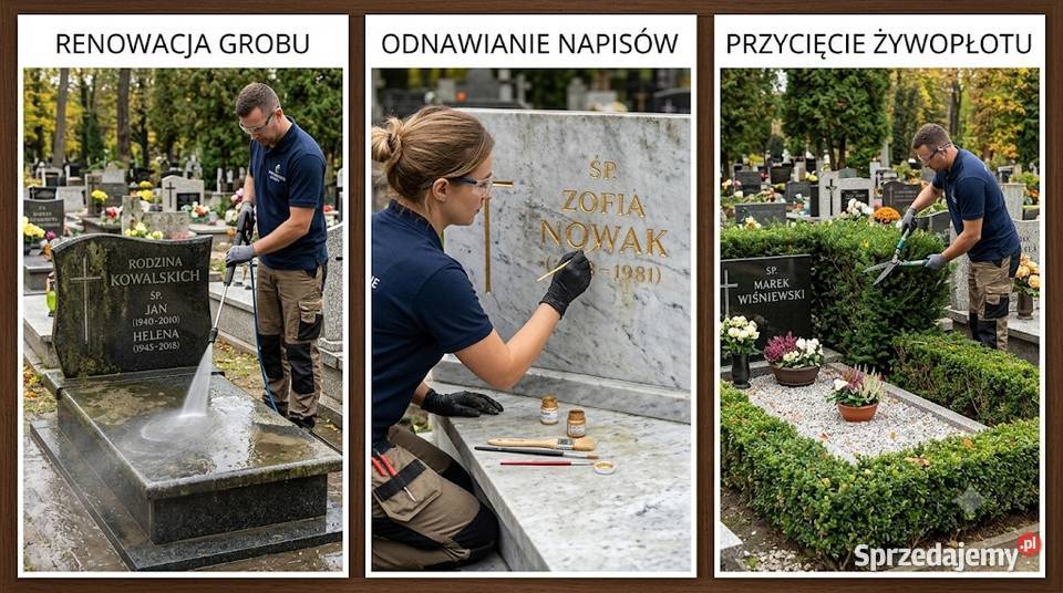 Mycie pielęgnacja nagrobków Cmentarz Wrocław