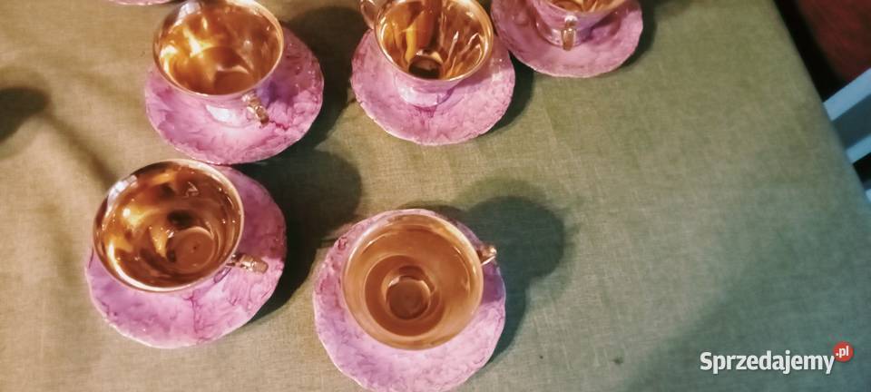 Serwis kawowy różowy Wawel PRL Warszawa