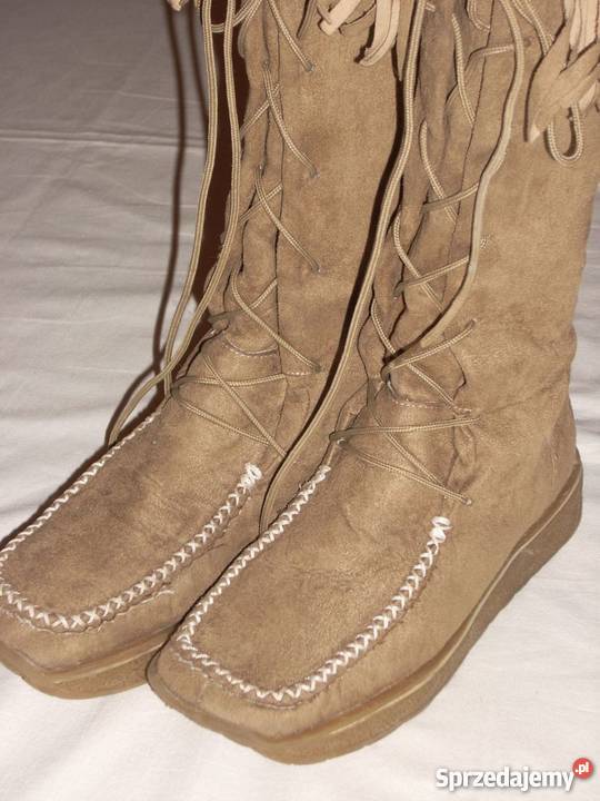 Kozaki Frędzle gruba podeszwa 37 375 brązowy/beżowy Nowy Sącz