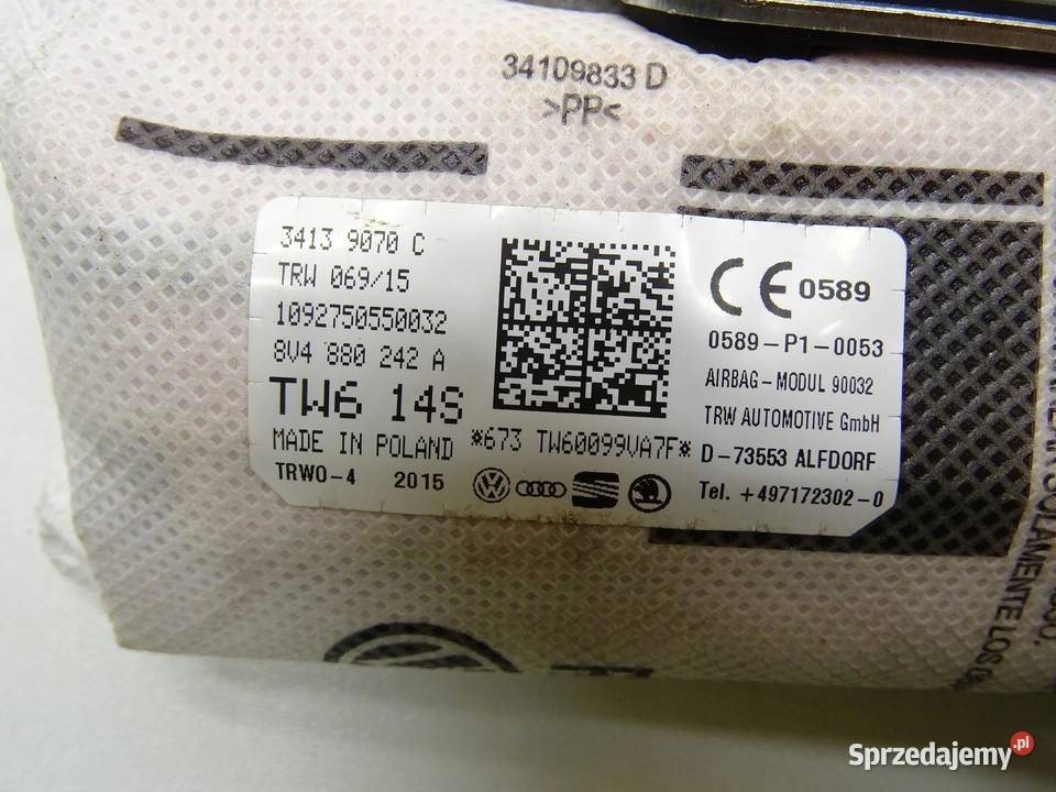 PODUSZKA FOTELA AIRBAG PRAWY PRAWA PRZÓD osobowe
