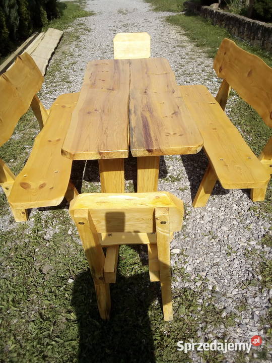 Meble ogrodowe drewniane solidne Bodzentyn