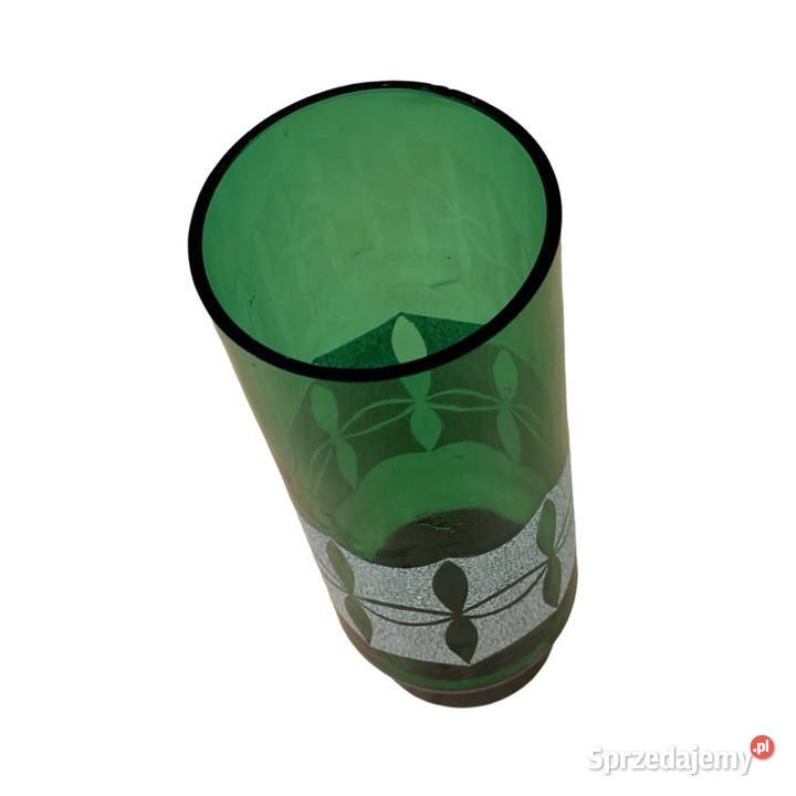Zielony szklany wazon VEB Kunst Glas Wasungen Warszawa sprzedam