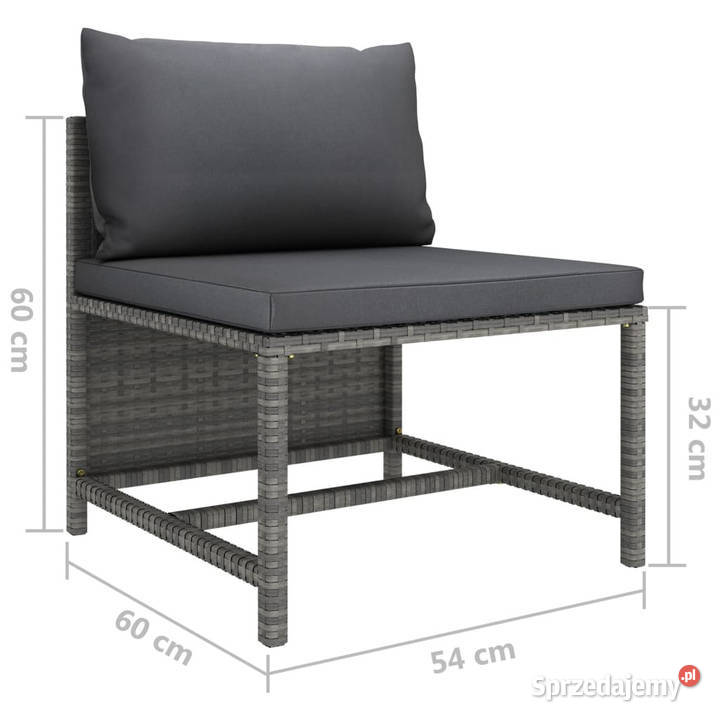 Środkowa sofa modułowa z poduszkami polirattan mazowieckie Warszawa