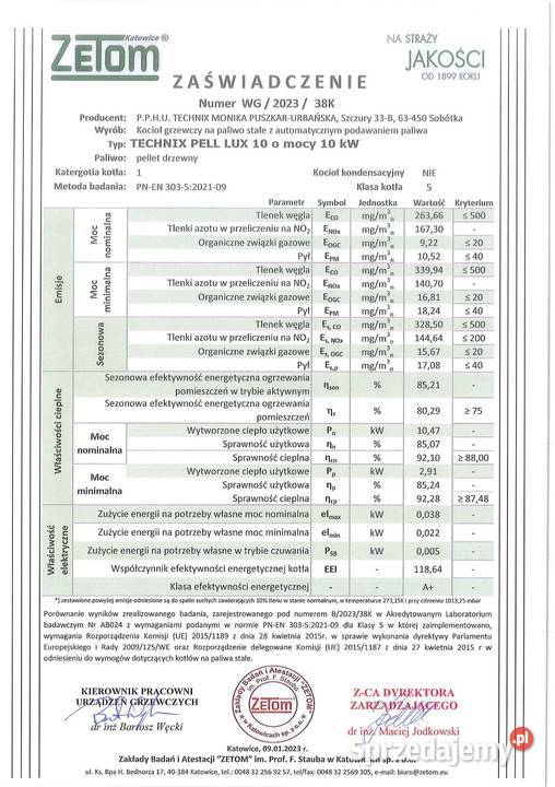 Kotły Kocioł CO PELLETOWY Piec TECHNIX Pell lux sprzedam