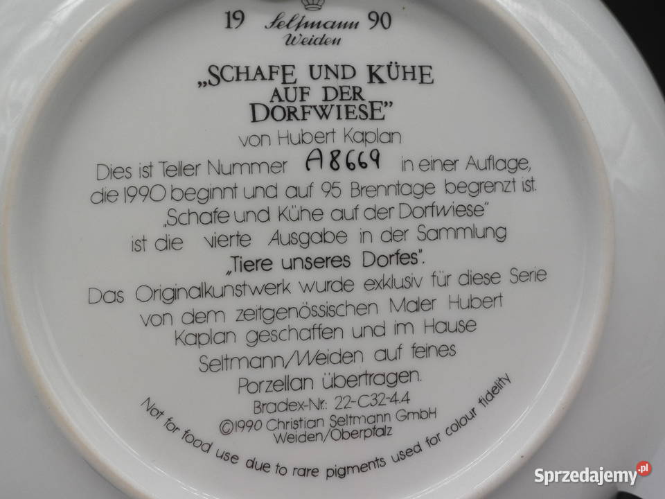 Talerz Porcelanowy Seltmann Weiden Schafe und Raszków