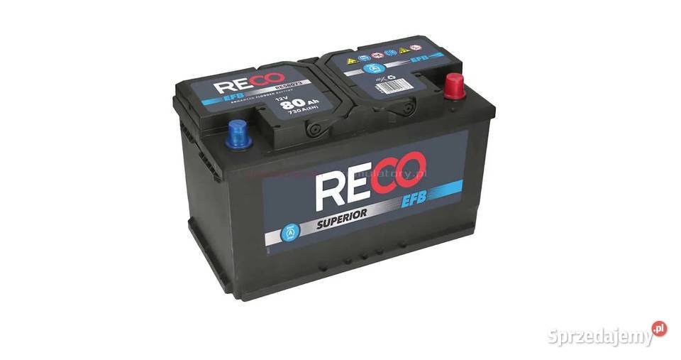 Akumulator Reco EFB 12V 80Ah 730A warmińsko-mazurskie Olsztyn