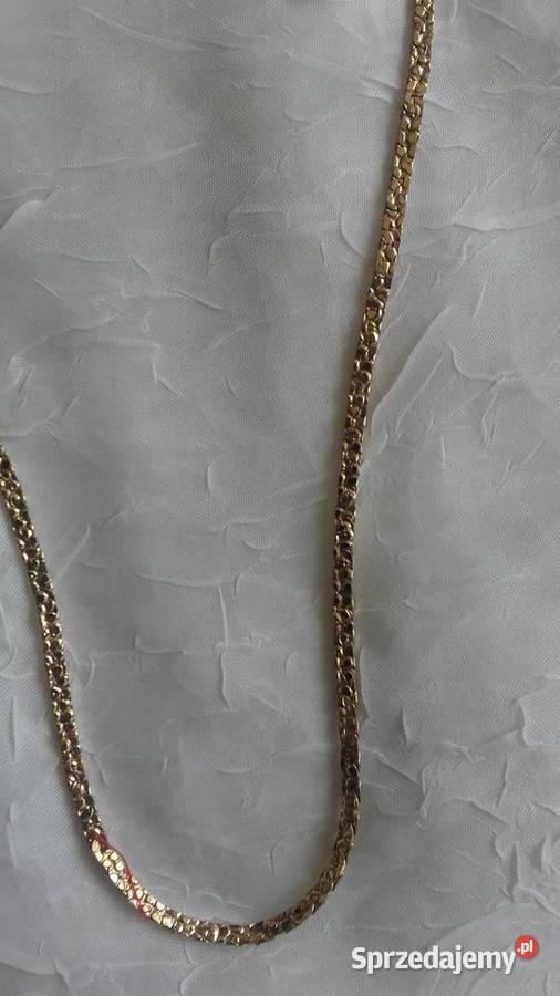 EFEKTOWNY SZEROKI ŁAŃCUSZEK ZŁOCONY pozłacane Piła