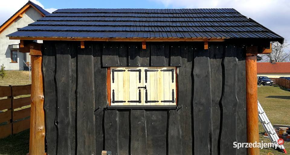 Rustykalna okiennica drewniana altanowa Radków