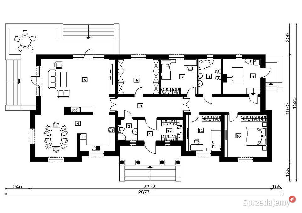 Projekt Domu Parterowego DWOREK STAROPOLSKI B667 małopolskie Kraków