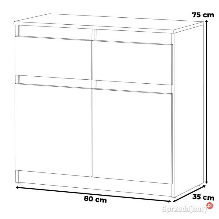 Komoda Wąska Z 2 Szufladami Oleksa 80 Pojemna 80cm warmińsko-mazurskie Elbląg