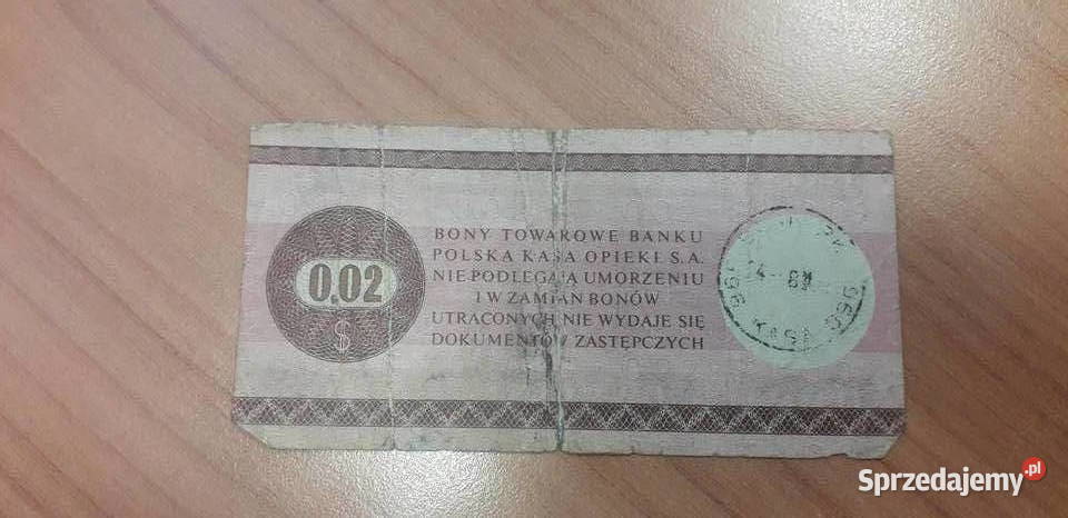 BANKNOT BON towarowy 2 centy 1979r kolekcjonerów Białystok sprzedam