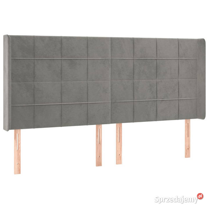 Zagłówek uszak jasnoszary 203x16x118128 aksamit Warszawa