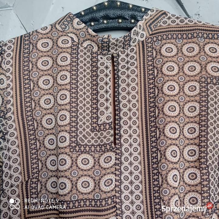 Jesienna długa sukienka M brązy czarny Lubartów sprzedam