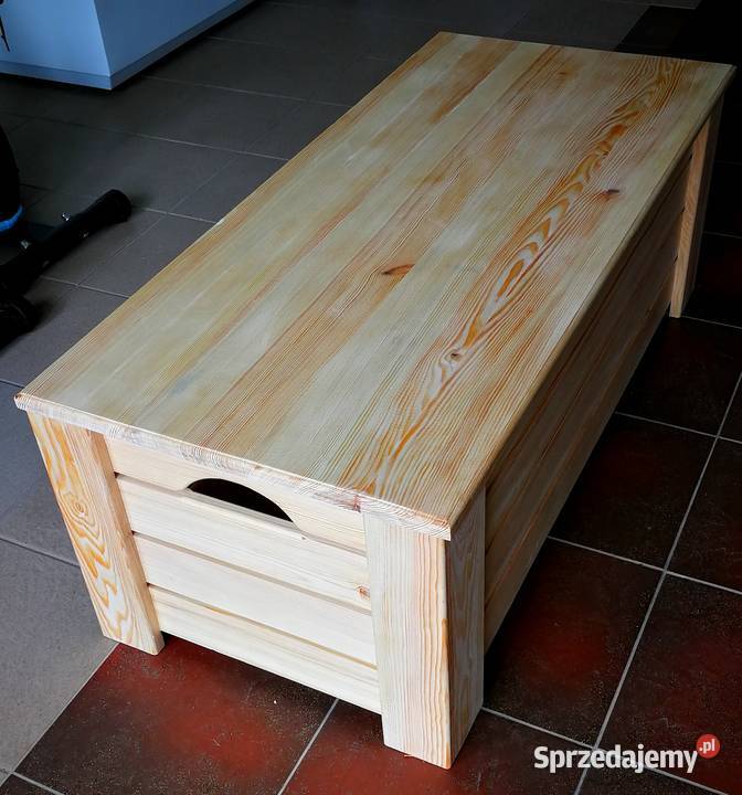 Skrzynia drewniana stolik kawowy pufa siedzisko Radków sprzedam