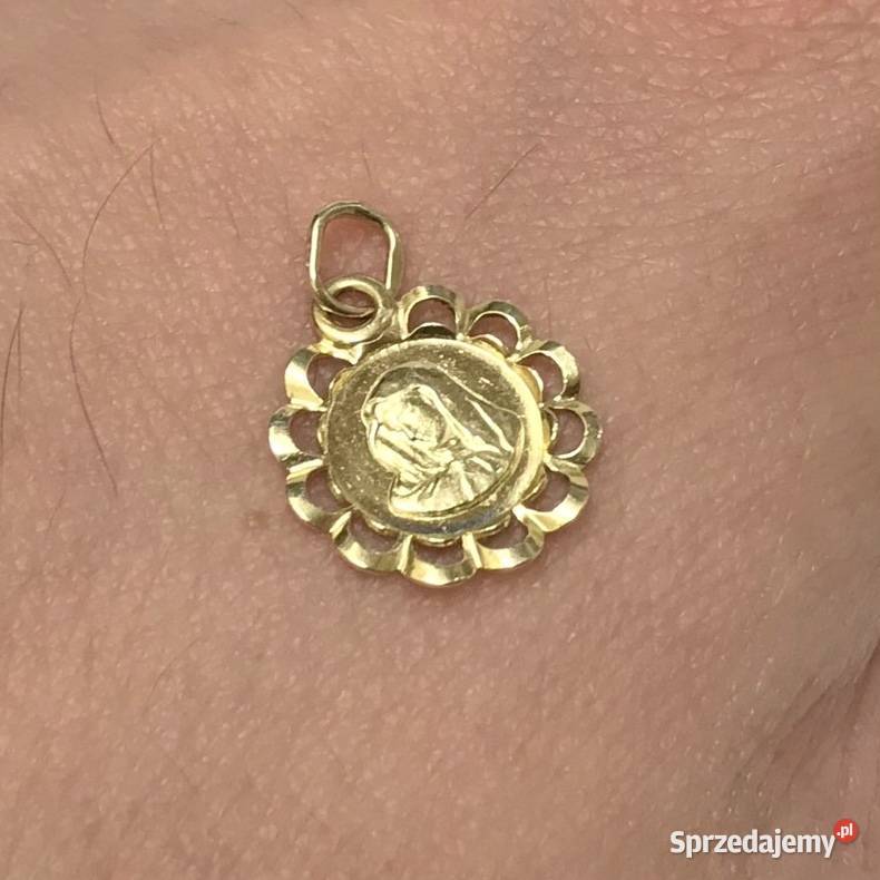 Złoty MEDALIK wisiorek 14K Matka Boska BOZIA 15 Warszawa
