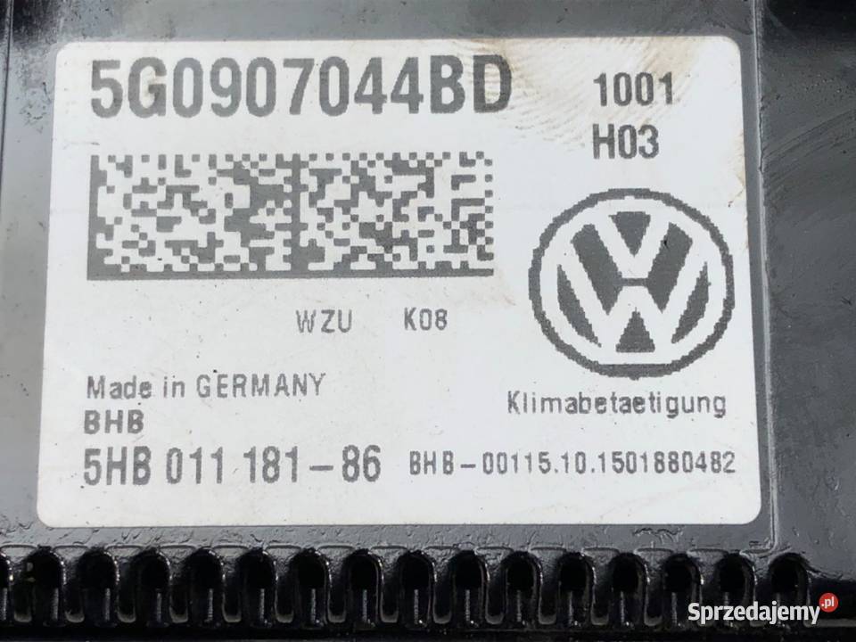 PANEL STEROWANIA NAWIEWU VW GOLF VII 5G0907044BD